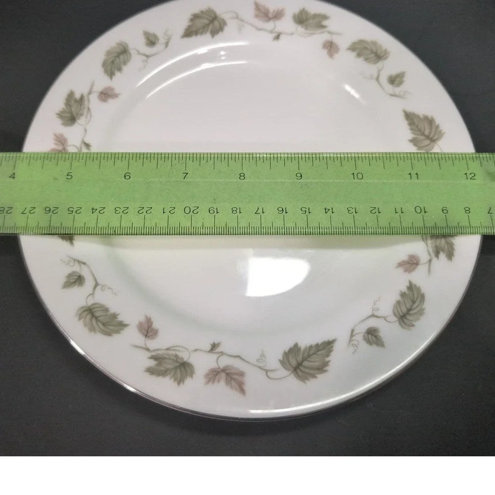 Noritake Vineyard Salad Plates #6449, Set of 4, Vintage Fine China Leaves Border